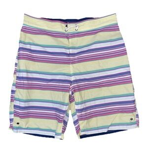 Tailor Vintage‎ Reversible Chino Shorts Mens Size L Multicolor Striped Cotton